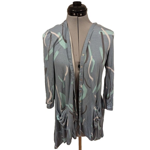 Logo By Lori Goldstein Ocean Colors Costal Drapey Lagan XS Cardigan - Picture 1 of 3